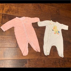 2 Footed Baby Onesies ~3mo